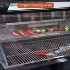 BBQ Island Outdoor Kitchen: 46-Inch 4-Burner 72000 BTU Modular Outdoor Grill Islands + Side Burner + Rotisserie + Granite Countertops for Backyard Family Gatherings Small Business