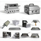 Built in Gas Grill Package: 32" 4-Burner Propane Gas Grill (60,000 BTU) + 26" Powerful Dual Rear Infrared Side Burner + Drop In Storage Drawers + insert Ice Bin + 6 Cooking Conversions