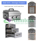Built in Gas Grill Package: 32" 4-Burner Propane Gas Grill (60,000 BTU) + 26" Powerful Dual Rear Infrared Side Burner + Drop In Storage Drawers + insert Ice Bin + 6 Cooking Conversions