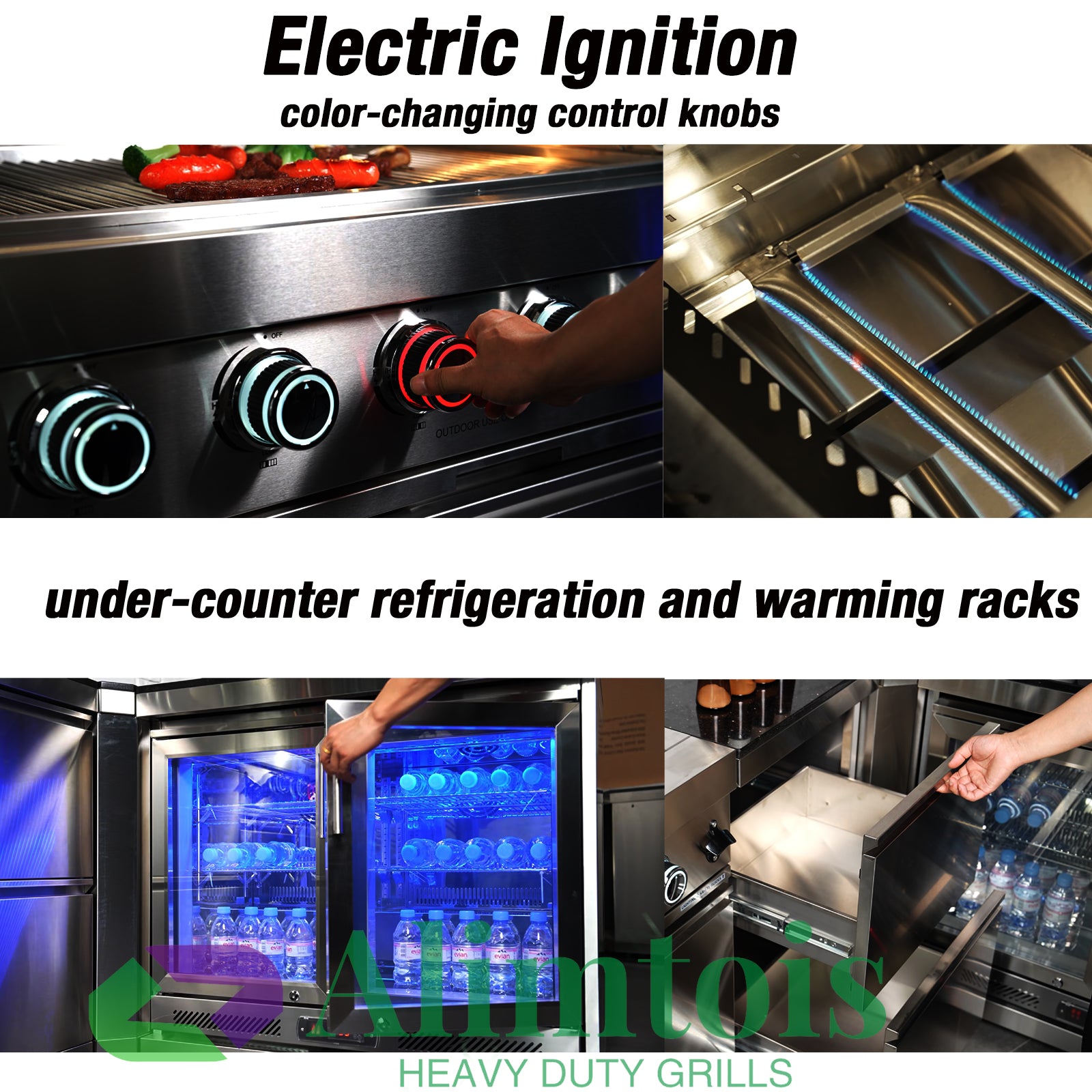 BBQ Grill Island Outdoor Kitchen: Luxury 160 Inch 6-Burner 96000 BTU Stainless Steel Built-in Propane Gas Barbecue Station with Wine Cooler Refrigerator, Rotisserie, Storage Cabinets, Drawers, Sink